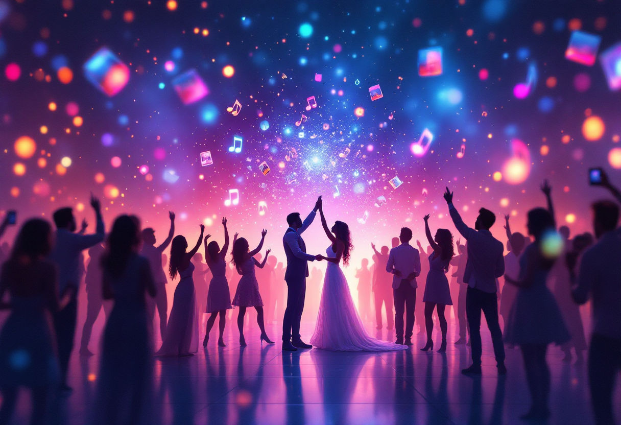 Boda con baile y luces